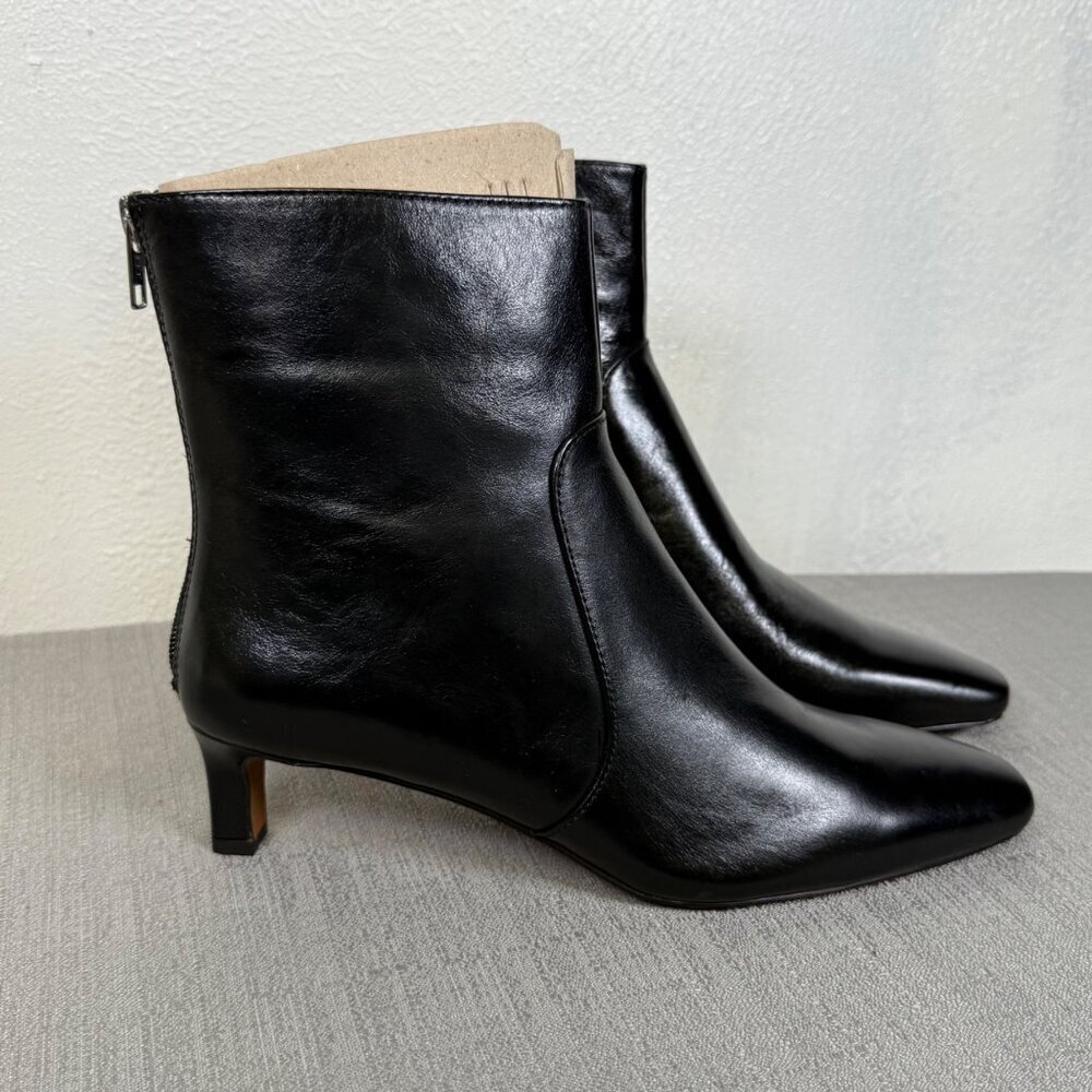 Madewell The Dimes Kitten-Heel Boot in Crinkle Leather NN026 Modern Elegance - Picture 7 of 13